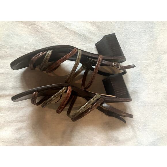 STUART WEITZMAN Strappy Block Heel Slingback Sandals Size 8 VACATION CASUAL - Picture 7 of 11